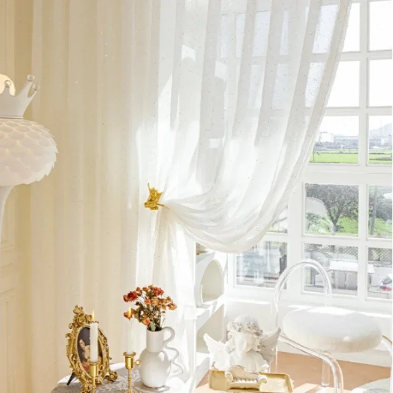 Sequin Fabric Panel - Franse pure gordijnen voor woonkamer slaapkamer