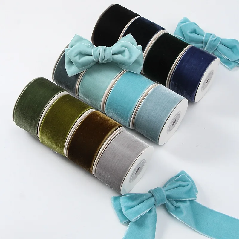Velvet Ribbon Roll - Klassieke 5 yards 6mm-38mm Enkelzijdig Fluwelen