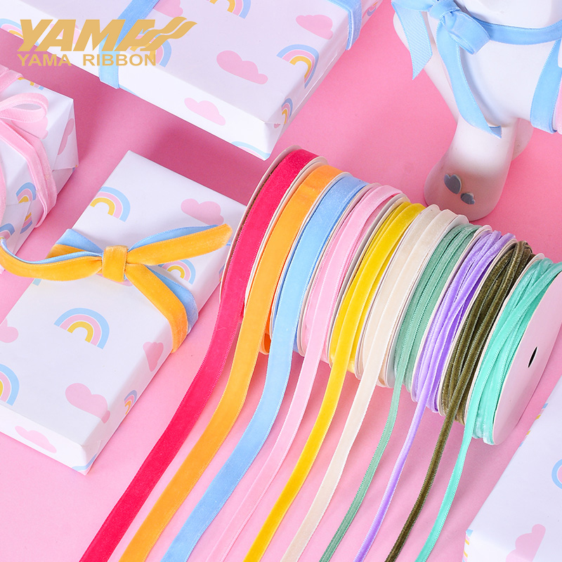 Velvet Ribbon Roll - YAMA-Monochroom Fluwelen Lint, Bruiloft Ambachten, Kledingaccessoires,
