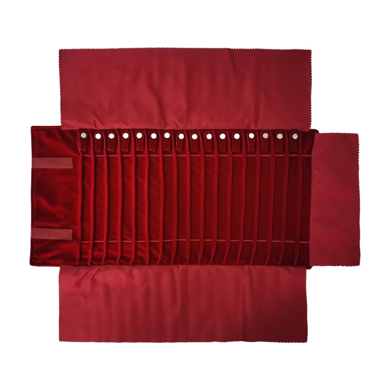 Velvet Ribbon Roll - Reissieradenorganizer, opvouwbare sieradenrol voor reizen, opbergtas