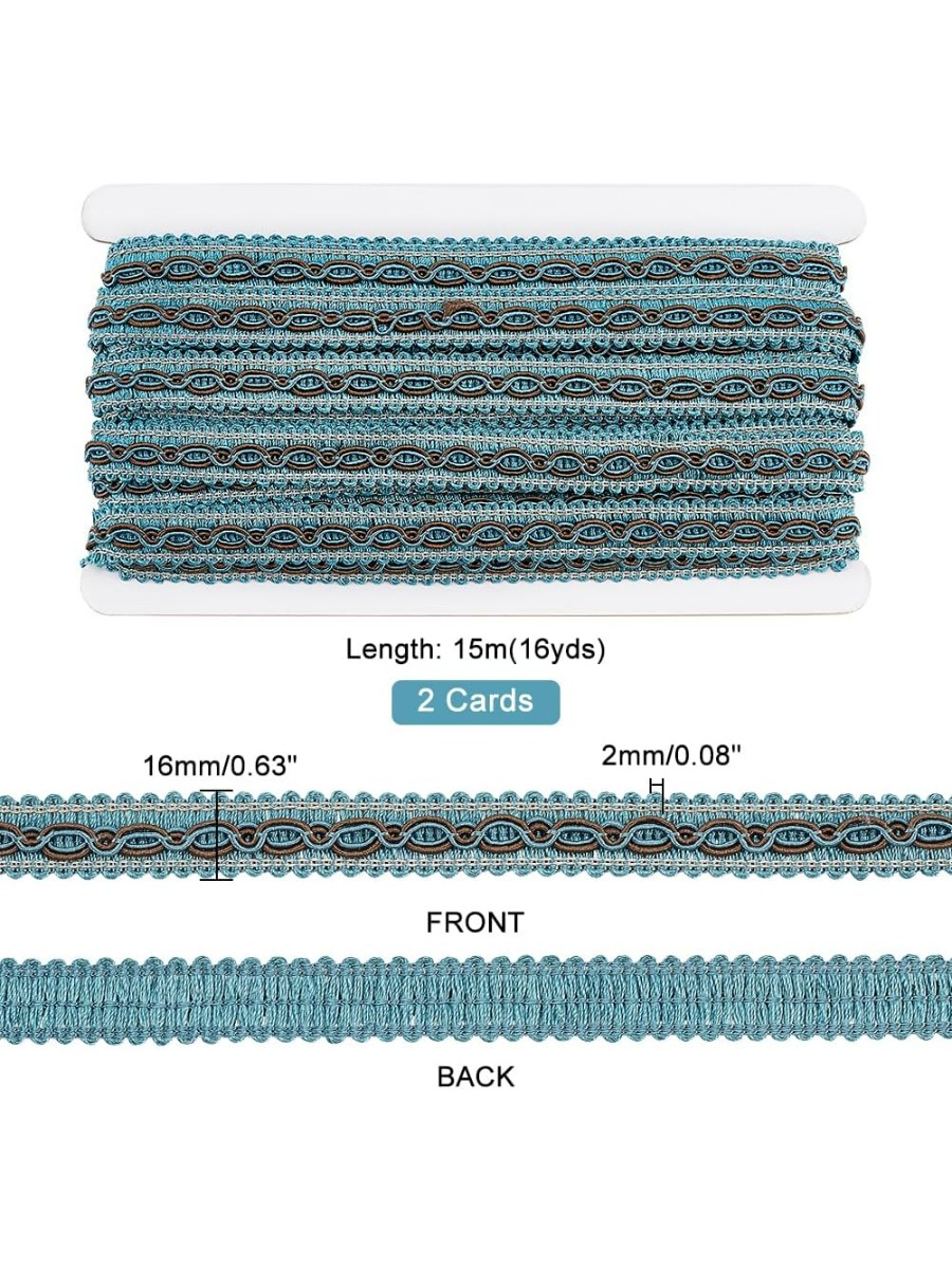 32 yards blauwe gevlochten ran - Fringe Ribbon Sewing recensie en prijs