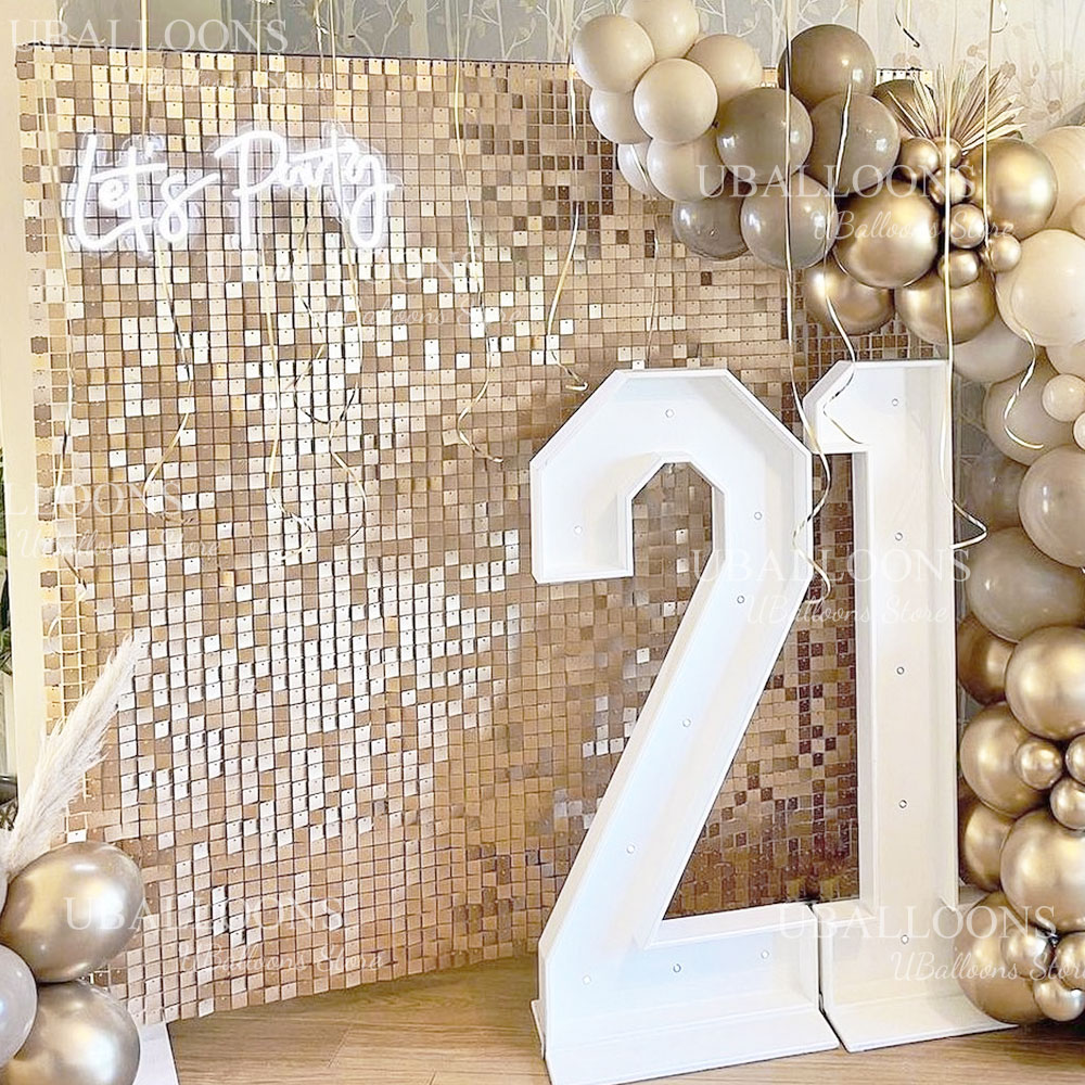 Matte Beige Gouden Glimmende P - Sequin Fabric Panel recensie en prijs